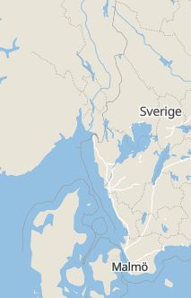 Översiktskarta som visar hela Sverige med en markör som visar ungefär var händelsen inträffat