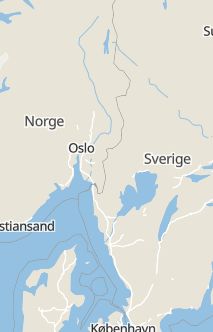 Översiktskarta som visar hela Sverige med en markör som visar ungefär var händelsen inträffat