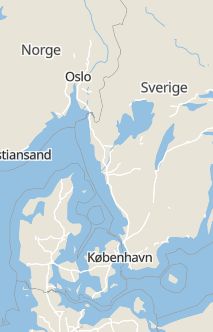 Översiktskarta som visar hela Sverige med en markör som visar ungefär var händelsen inträffat