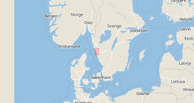 Karta som med röd fyrkant ramar in Göteborg, Marieholmsgatan, Alingsås, Västra Götalands län