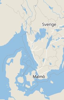Översiktskarta som visar hela Sverige med en markör som visar ungefär var händelsen inträffat
