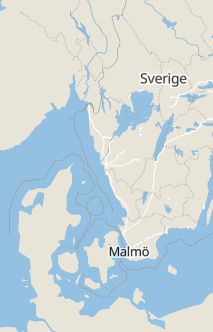 Översiktskarta som visar hela Sverige med en markör som visar ungefär var händelsen inträffat