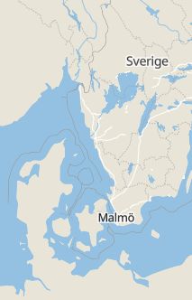 Översiktskarta som visar hela Sverige med en markör som visar ungefär var händelsen inträffat