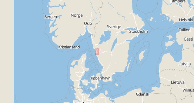 Karta som med röd fyrkant ramar in Göteborg, Viktoriagatan, Kungälvs Sjukhus, Angereds Torg, Västra Götalands län