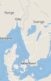 Översiktskarta som visar hela Sverige med en markör som visar ungefär var händelsen inträffat