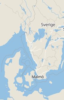 Översiktskarta som visar hela Sverige med en markör som visar ungefär var händelsen inträffat