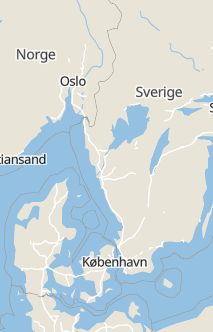 Översiktskarta som visar hela Sverige med en markör som visar ungefär var händelsen inträffat