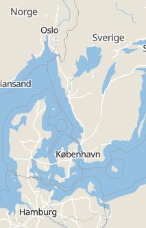 Översiktskarta som visar hela Sverige med en markör som visar ungefär var händelsen inträffat