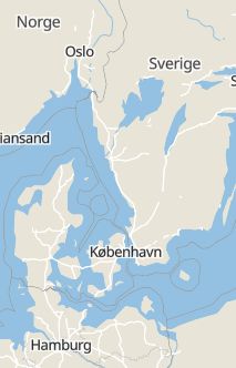 Översiktskarta som visar hela Sverige med en markör som visar ungefär var händelsen inträffat