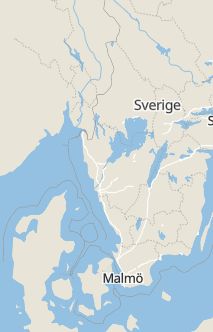 Översiktskarta som visar hela Sverige med en markör som visar ungefär var händelsen inträffat