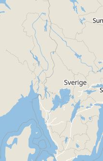 Översiktskarta som visar hela Sverige med en markör som visar ungefär var händelsen inträffat