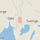 Karta som med röd fyrkant ramar in Folkets Hus, Åmotfors, Eda, Värmlands län