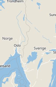 Översiktskarta som visar hela Sverige med en markör som visar ungefär var händelsen inträffat
