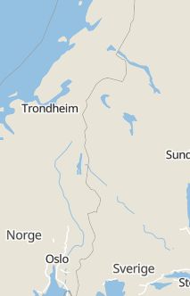 Översiktskarta som visar hela Sverige med en markör som visar ungefär var händelsen inträffat