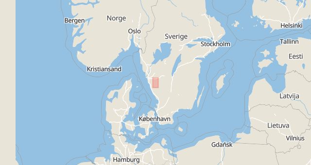 Karta som med röd fyrkant ramar in Kronogatan, Skene, Mark, Västra Götalands län