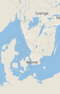 Översiktskarta som visar hela Sverige med en markör som visar ungefär var händelsen inträffat