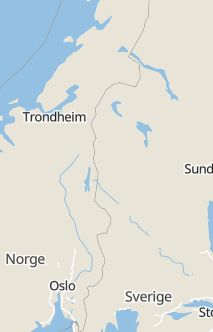 Översiktskarta som visar hela Sverige med en markör som visar ungefär var händelsen inträffat