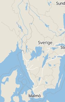 Översiktskarta som visar hela Sverige med en markör som visar ungefär var händelsen inträffat