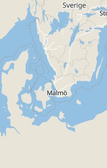 Översiktskarta som visar hela Sverige med en markör som visar ungefär var händelsen inträffat