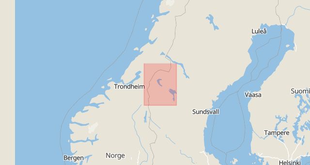 Karta som med röd fyrkant ramar in Vemdalsskalet, Strömsund, Åre Kommun, Jämtlands län