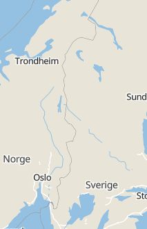 Översiktskarta som visar hela Sverige med en markör som visar ungefär var händelsen inträffat