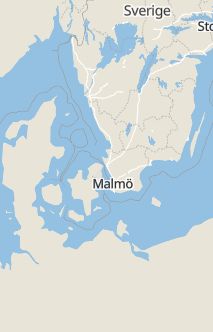 Översiktskarta som visar hela Sverige med en markör som visar ungefär var händelsen inträffat