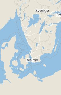 Översiktskarta som visar hela Sverige med en markör som visar ungefär var händelsen inträffat