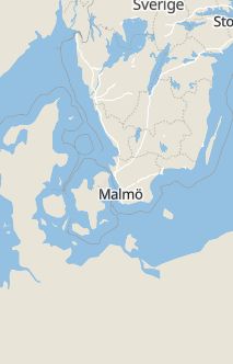 Översiktskarta som visar hela Sverige med en markör som visar ungefär var händelsen inträffat