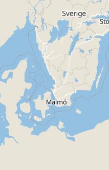 Översiktskarta som visar hela Sverige med en markör som visar ungefär var händelsen inträffat