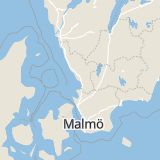 Karta som med röd fyrkant ramar in Halmstad, Storgatan, Hallands län