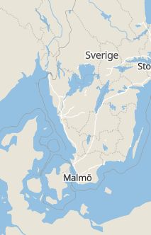 Översiktskarta som visar hela Sverige med en markör som visar ungefär var händelsen inträffat