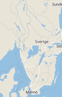 Översiktskarta som visar hela Sverige med en markör som visar ungefär var händelsen inträffat
