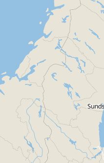 Översiktskarta som visar hela Sverige med en markör som visar ungefär var händelsen inträffat