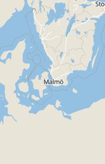 Översiktskarta som visar hela Sverige med en markör som visar ungefär var händelsen inträffat