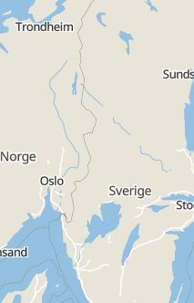 Översiktskarta som visar hela Sverige med en markör som visar ungefär var händelsen inträffat