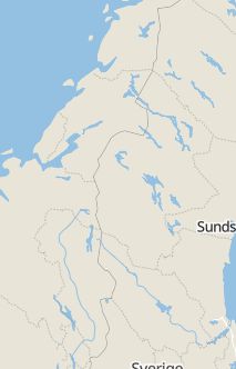 Översiktskarta som visar hela Sverige med en markör som visar ungefär var händelsen inträffat