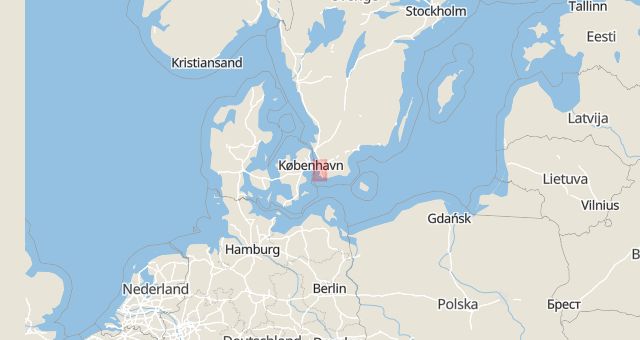 Karta som med röd fyrkant ramar in Hyllie, Malmö, Skåne län