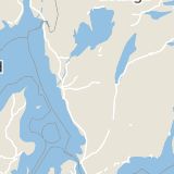 Karta som med röd fyrkant ramar in Mellomgårdsgatan, Borås, Västra Götalands län