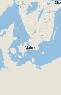 Översiktskarta som visar hela Sverige med en markör som visar ungefär var händelsen inträffat