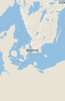 Översiktskarta som visar hela Sverige med en markör som visar ungefär var händelsen inträffat