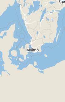 Översiktskarta som visar hela Sverige med en markör som visar ungefär var händelsen inträffat