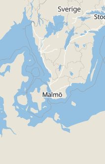 Översiktskarta som visar hela Sverige med en markör som visar ungefär var händelsen inträffat