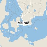 Karta som med röd fyrkant ramar in Yttre Ringvägen, Trafikplats Vintrie, Limhamn, Malmö, Skåne län