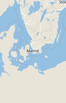 Översiktskarta som visar hela Sverige med en markör som visar ungefär var händelsen inträffat
