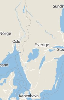 Översiktskarta som visar hela Sverige med en markör som visar ungefär var händelsen inträffat