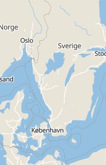 Översiktskarta som visar hela Sverige med en markör som visar ungefär var händelsen inträffat