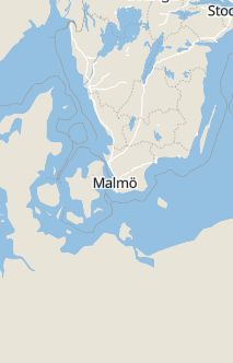 Översiktskarta som visar hela Sverige med en markör som visar ungefär var händelsen inträffat