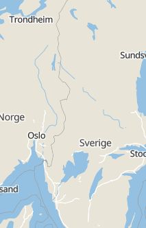 Översiktskarta som visar hela Sverige med en markör som visar ungefär var händelsen inträffat