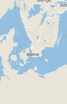 Översiktskarta som visar hela Sverige med en markör som visar ungefär var händelsen inträffat