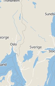 Översiktskarta som visar hela Sverige med en markör som visar ungefär var händelsen inträffat
